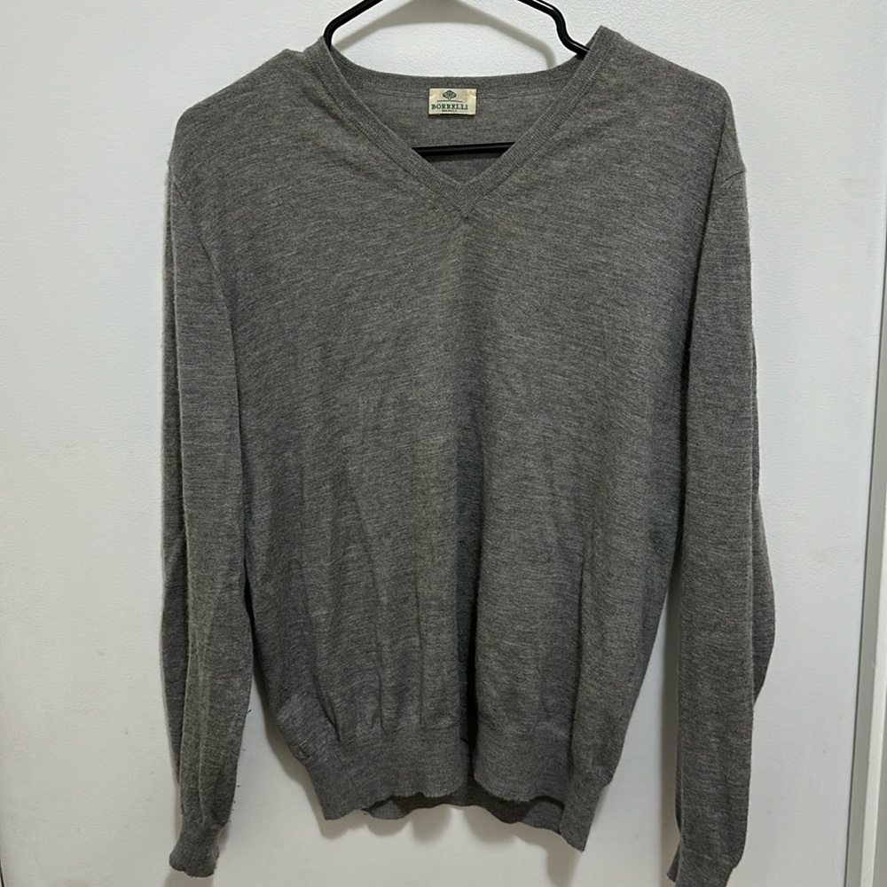 Borrelli Napoli 100% Cashmere V-Neck size 50 (Large)